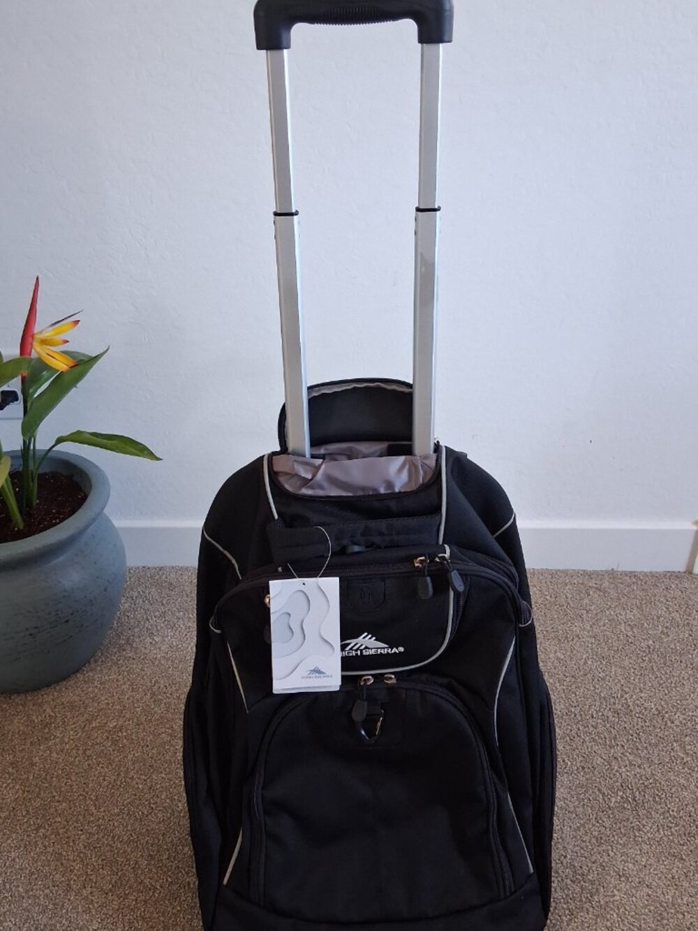 NWT - High Sierra Powerglide Wheeled Rolling Backpack Large Black - NEW - Picture 3 of 10